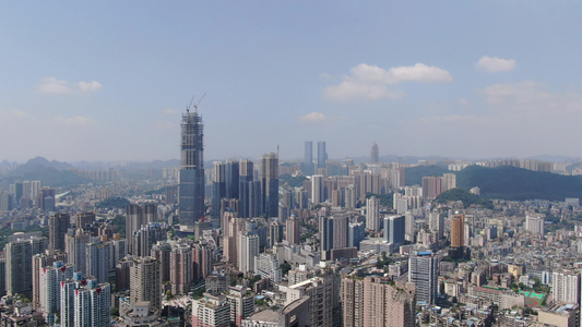 航拍贵州贵阳城市高楼建设视频
