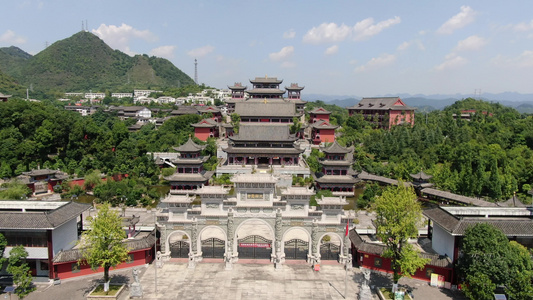 贵州大兴国寺历史文化古建筑航拍视频