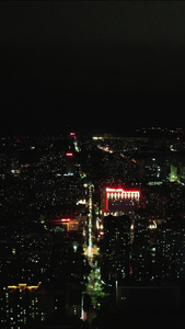 繁华的都市城市夜景灯光航拍视频