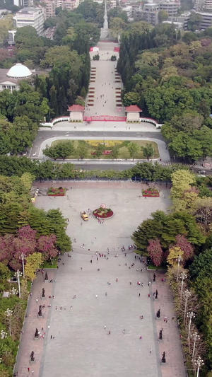 航拍广州烈士起义陵园清明节21秒视频