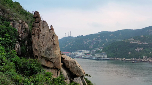 海边港湾石头视频