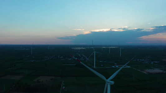 风力发电4k航拍视频