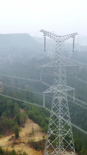 航拍农村电力建设输送视频素材电力输送35秒视频