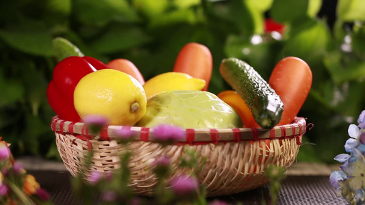 一篮健康蔬菜水果维生素视频