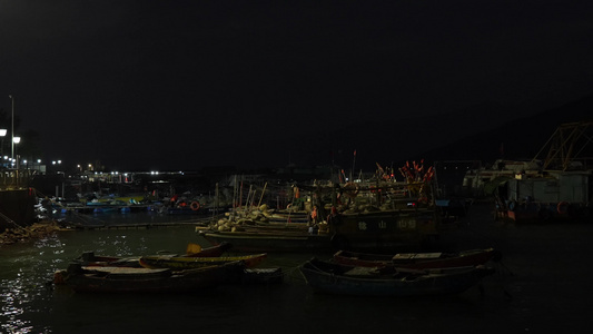 夜晚的海湾风光实拍视频