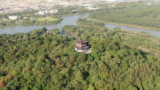 浙江绍兴湿地公园航拍视频视频