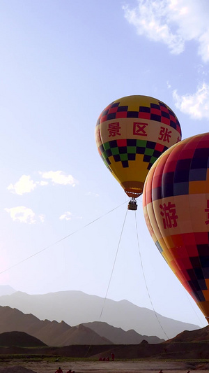 张掖景区内的热气球 合集旅游景点67秒视频