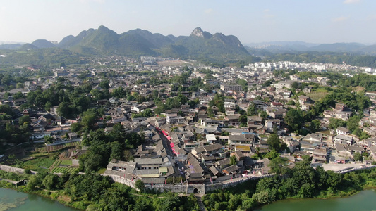 贵州青岩古镇5A景区全景航拍视频