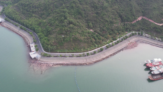 沿海山地航拍视频