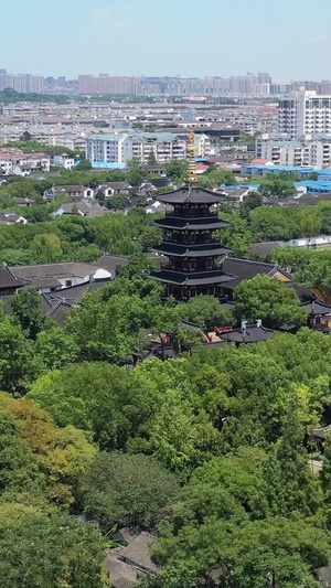 苏州寒山寺航拍视频古建筑30秒视频