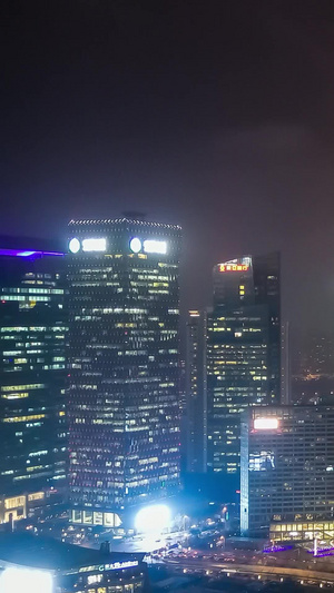 上海陆家嘴dbd高楼夜景延时上海街景8秒视频