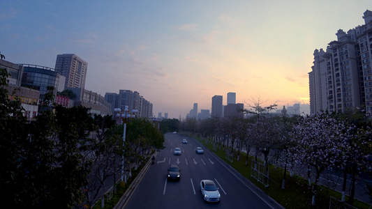 交通公路城市的马路视频