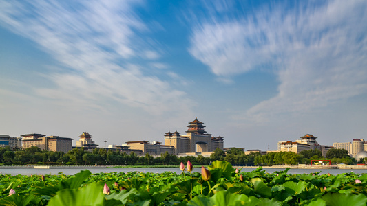 北京西站莲花池公园延时视频