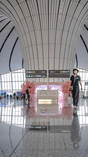 震撼延时北京大兴机场人流延时旅游景点10秒视频