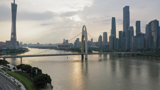 4K广州猎德大桥视频