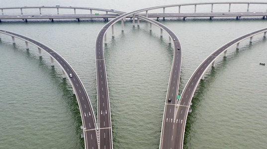 海上的大桥青岛胶州湾大桥航拍4K视频视频