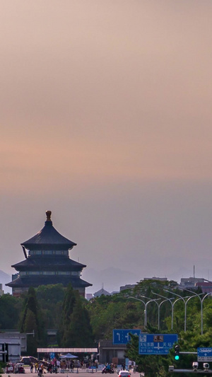 北京天坛交通延时古代建筑26秒视频