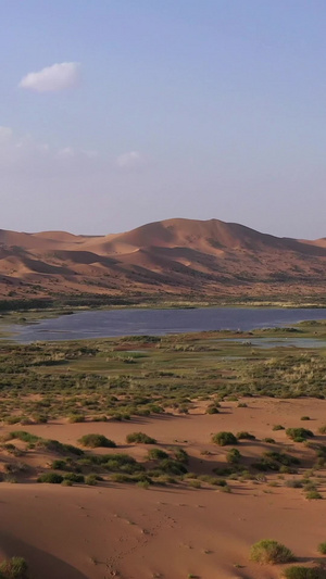 沙漠月亮湖旅游景区航拍74秒视频