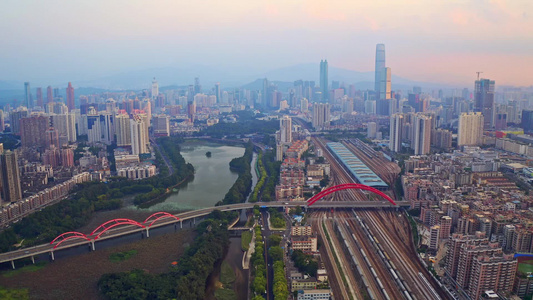 深圳罗湖城市地标航拍视频