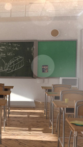 黑板课桌讲台教室背景学生时代视频