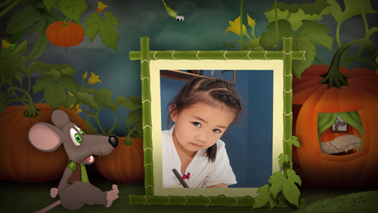 AE模板 卡通童话背景儿童照片展示视频