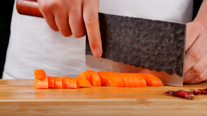 4k高清切胡萝卜切蔬菜19秒视频