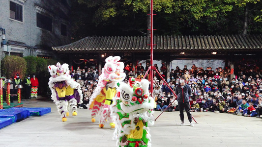 黄飞鸿广场醒狮舞狮传统非遗文化表演视频