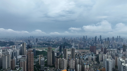 重庆夏日暴雨航拍视频