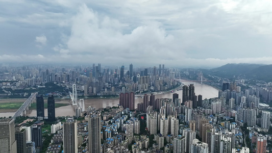 重庆夏日暴雨航拍视频