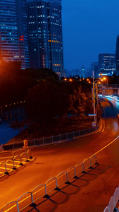 延时上海陆家嘴城市汽车夜景时间流逝视频