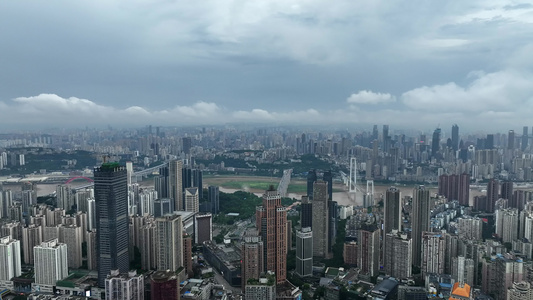 重庆夏日暴雨航拍视频