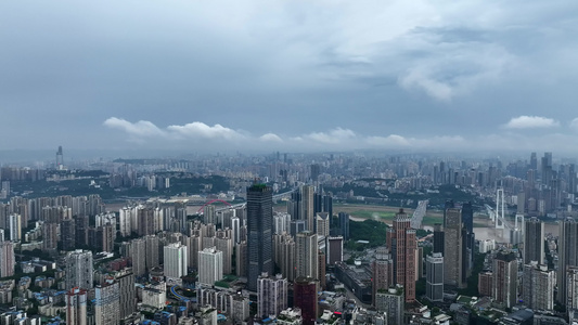 重庆夏日暴雨航拍视频