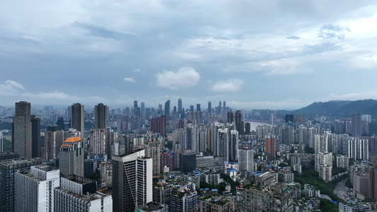 重庆夏日暴雨航拍视频