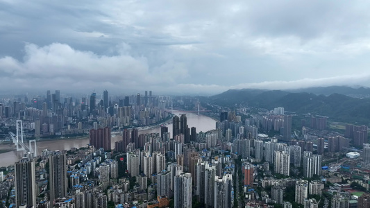 重庆夏日暴雨航拍视频