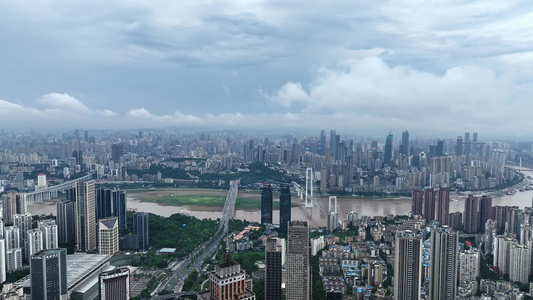 重庆夏日暴雨航拍视频