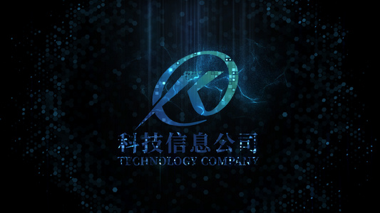 三维粒子科技发散炫酷logo标志展示视频