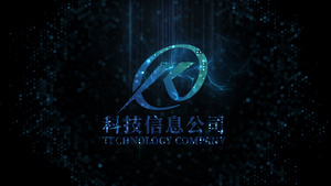 三维粒子科技发散炫酷logo标志展示10秒视频