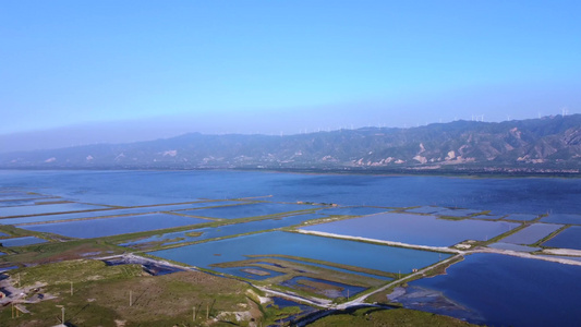 山西运城盐池航拍运城七彩盐湖凤凰谷视频