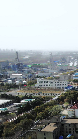 航拍化工厂南京扬子石油化工厂31秒视频