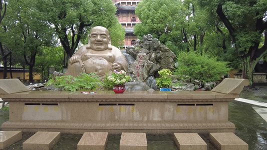 古建筑下雨素材 视频