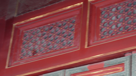 故宫古建筑雕花镂空门窗皇宫5A级景区视频