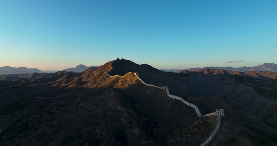 中国古代长城明代长城深秋风光夕阳光影视频