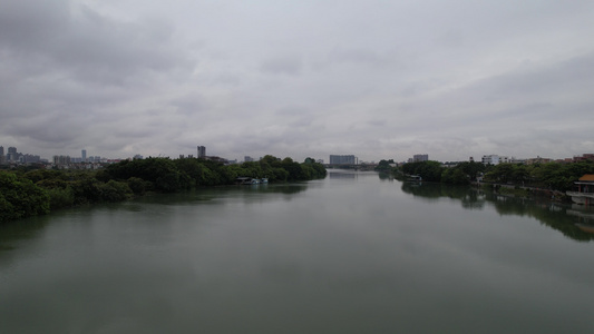 雨后河流航拍视频