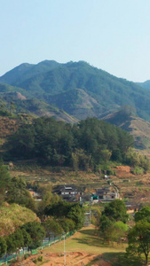 航拍华安大地土楼群视频