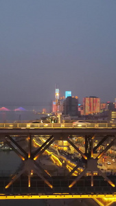 航拍城市夜景道路桥梁交通车流素材夜景素材视频