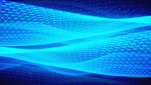 科技三维网格粒子飘动动画57秒视频