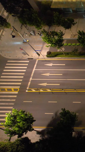 航拍城市夜景街景交通车流道路红绿灯斑马线素材道路素材视频