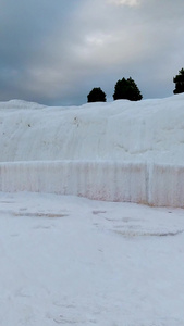 土耳其旅胜地游洁白如雪的棉花堡异国风情视频