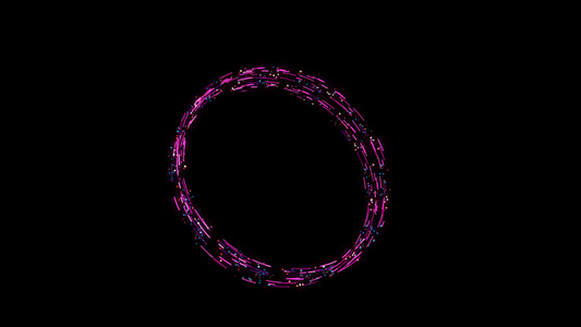 粒子线条运动矩阵圆环4KAE工程视频