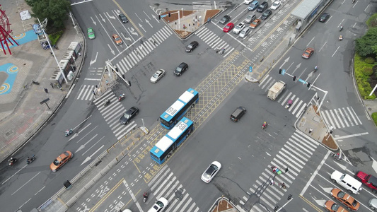 航拍城市交通大道交通视频